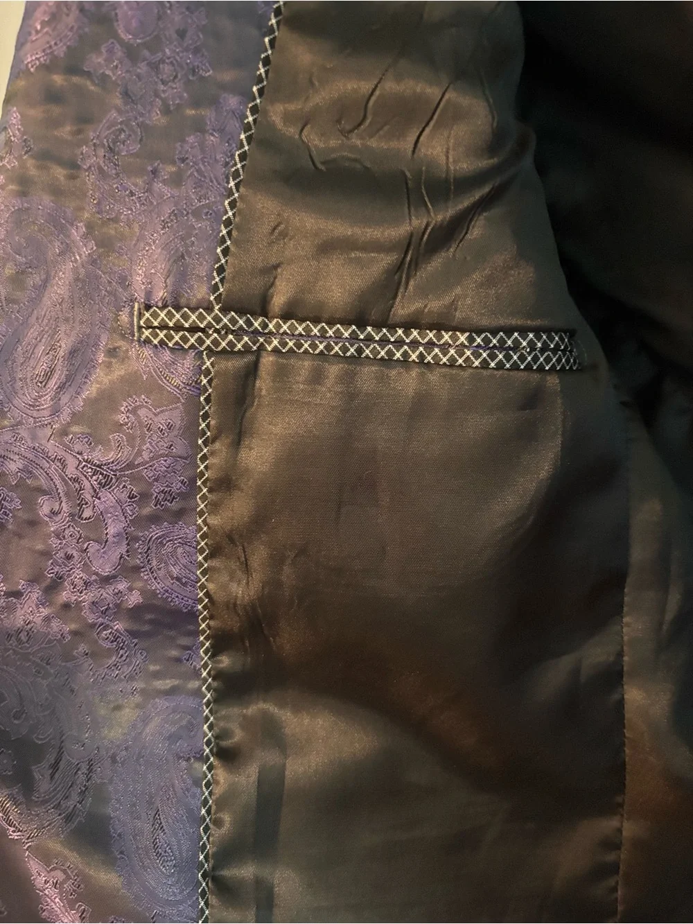 Purple Paisley Blazer - Stylish Evening Jacket